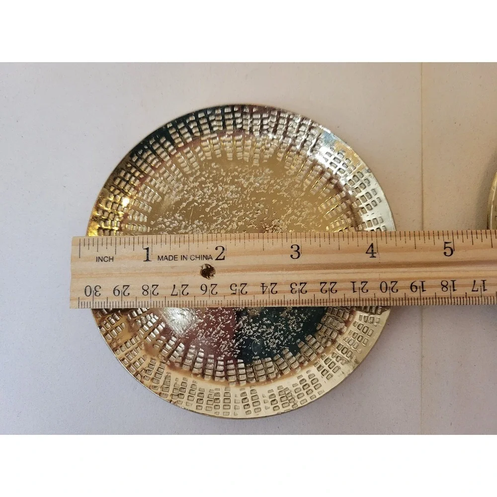 Gold Metal Coasters Set of 4 Mughal Jali Work Mid Century Style Boho Decor